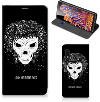 B2Ctelecom Telefoonhoesje met Tekst Samsung Xcover Pro Bookstyle Case Skull Hair