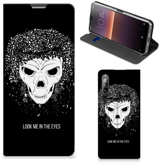 B2Ctelecom Telefoonhoesje met Tekst Sony Xperia L4 Bookstyle Case Skull Hair