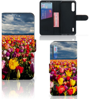 B2Ctelecom Telefoonhoesje met Tekst Xiaomi Mi A3 Wallet Book Case Moederdag Cadeau Tulpen