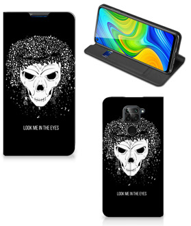 B2Ctelecom Telefoonhoesje met Tekst Xiaomi Redmi Note 9 Bookstyle Case Skull Hair