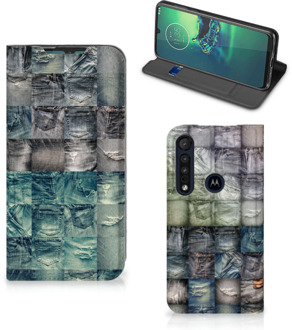 B2Ctelecom Telefoonhoesje Motorola G8 Plus Bookcover Spijkerbroeken