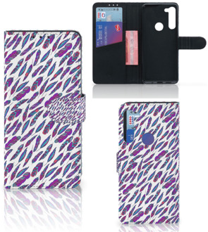 B2Ctelecom Telefoonhoesje Motorola G8 Power Flip Cover Feathers Color