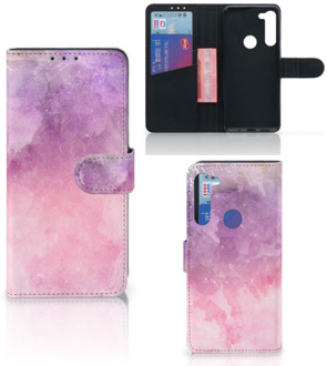 B2Ctelecom Telefoonhoesje Motorola G8 Power Leuk Telefoonhoesje Pink Purple Paint