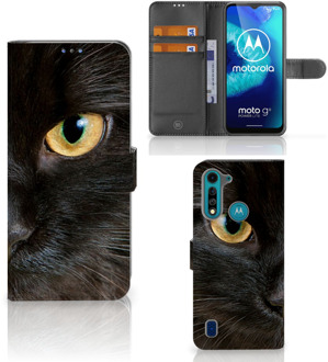 B2Ctelecom Telefoonhoesje Motorola G8 Power Lite Beschermhoesje Zwarte Kat