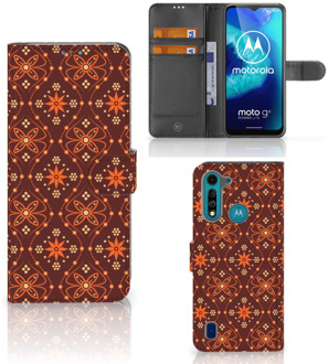 B2Ctelecom Telefoonhoesje Motorola G8 Power Lite Wallet Book Case Batik Brown