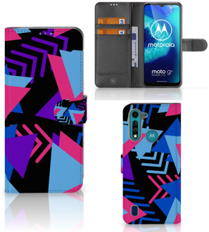 B2Ctelecom Telefoonhoesje Motorola G8 Power Lite Wallet Book Case Design Funky Triangle