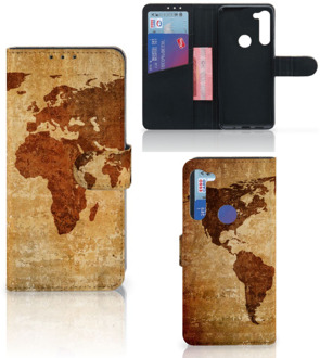 B2Ctelecom Telefoonhoesje Motorola G8 Power Wallet Bookcase Wereldkaart