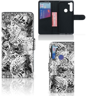 B2Ctelecom Telefoonhoesje Motorola G8 Power Wallet Case Skulls Angel