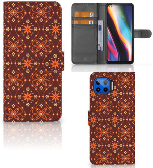 B2Ctelecom Telefoonhoesje Motorola Moto G 5G Plus Wallet Book Case Batik Brown