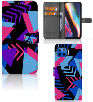 B2Ctelecom Telefoonhoesje Motorola Moto G 5G Plus Wallet Book Case Design Funky Triangle