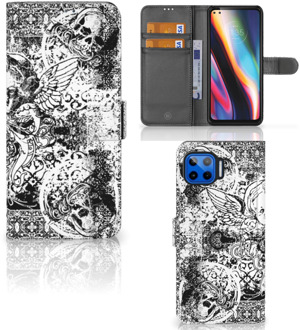 B2Ctelecom Telefoonhoesje Motorola Moto G 5G Plus Wallet Book Case Skulls Angel