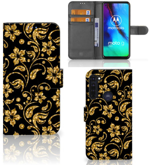 B2Ctelecom Telefoonhoesje Motorola Moto G Pro Bookcase Cadeau voor Oma Gouden Bloemen