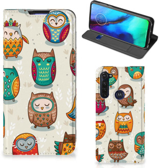 B2Ctelecom Telefoonhoesje Motorola Moto G Pro Bookcover Vrolijke Uilen