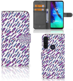 B2Ctelecom Telefoonhoesje Motorola Moto G Pro Flip Cover Feathers Color