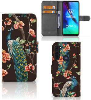 B2Ctelecom Telefoonhoesje Motorola Moto G Pro Flipcase Cover Pauw met Bloemen