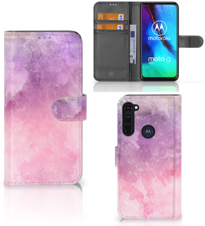 B2Ctelecom Telefoonhoesje Motorola Moto G Pro Flipcase Pink Purple Paint