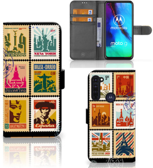 B2Ctelecom Telefoonhoesje Motorola Moto G Pro Flipcover Design Postzegels