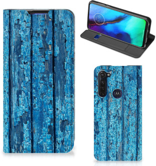 B2Ctelecom Telefoonhoesje Motorola Moto G Pro Magnet Case Wood Blue