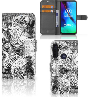 B2Ctelecom Telefoonhoesje Motorola Moto G Pro Wallet Book Case Skulls Angel