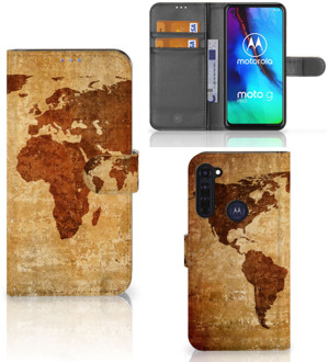 B2Ctelecom Telefoonhoesje Motorola Moto G Pro Wallet Bookcase Wereldkaart