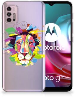 B2Ctelecom Telefoonhoesje Motorola Moto G30 | G10 Back Cover Siliconen Hoesje Super als Cadeautjes voor Jongens Lion Color