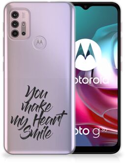 B2Ctelecom Telefoonhoesje Motorola Moto G30 | G10 Backcover Soft Siliconen Hoesje Heart Smile