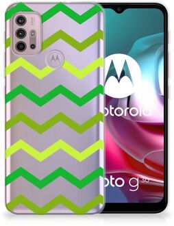 B2Ctelecom Telefoonhoesje Motorola Moto G30 | G10 TPU Siliconen Hoesje met Foto Zigzag Groen