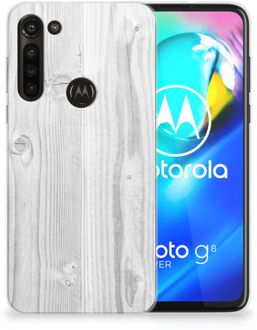 B2Ctelecom Telefoonhoesje Motorola Moto G8 Power Backcover Soft Siliconen Hoesje Wit Hout