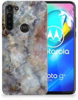 B2Ctelecom Telefoonhoesje Motorola Moto G8 Power Leuk TPU Backcase Marmer Grijs