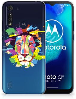 B2Ctelecom Telefoonhoesje Motorola Moto G8 Power Lite Back Cover Siliconen Hoesje Super als Cadeautjes voor Jongens Lion Color