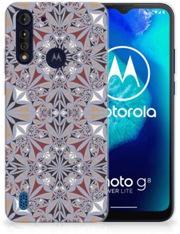 B2Ctelecom Telefoonhoesje Motorola Moto G8 Power Lite Hoesje Flower Tiles