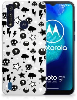 B2Ctelecom Telefoonhoesje Motorola Moto G8 Power Lite Silicone Back Cover Silver Punk