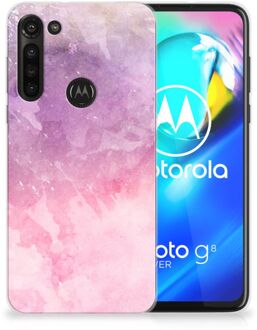 B2Ctelecom Telefoonhoesje Motorola Moto G8 Power Silicone Back Cover Pink Purple Paint