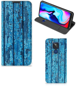 B2Ctelecom Telefoonhoesje Motorola Moto G9 Play Magnet Case Wood Blue