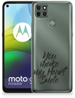 B2Ctelecom Telefoonhoesje Motorola Moto G9 Power Backcover Soft Siliconen Hoesje Heart Smile