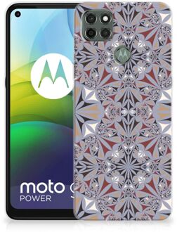 B2Ctelecom Telefoonhoesje Motorola Moto G9 Power Hoesje Flower Tiles