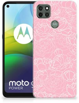 B2Ctelecom Telefoonhoesje Motorola Moto G9 Power Hoesje Witte Bloemen