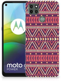 B2Ctelecom Telefoonhoesje Motorola Moto G9 Power Leuk TPU Backcase Aztec Purple