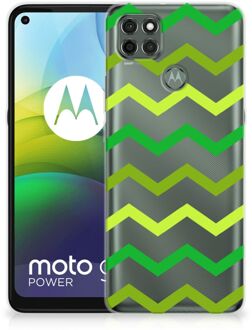 B2Ctelecom Telefoonhoesje Motorola Moto G9 Power TPU Siliconen Hoesje met Foto Zigzag Groen