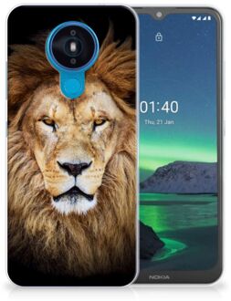 B2Ctelecom Telefoonhoesje Nokia 1.4 Hippe Hoesjes Customize Super als Vaderdag Cadeau Leeuw