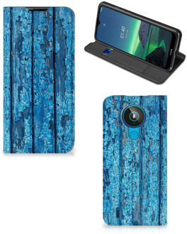 B2Ctelecom Telefoonhoesje Nokia 1.4 Magnet Case Wood Blue