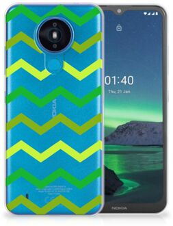 B2Ctelecom Telefoonhoesje Nokia 1.4 TPU Siliconen Hoesje met Foto Zigzag Groen