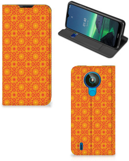 B2Ctelecom Telefoonhoesje Nokia 1.4 Wallet Case Batik Orange