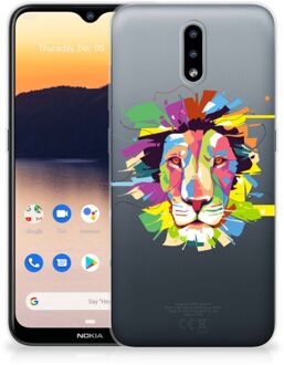 B2Ctelecom Telefoonhoesje Nokia 2.3 Back Cover Siliconen Hoesje Super als Cadeautjes voor Jongens Lion Color