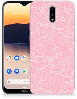 B2Ctelecom Telefoonhoesje Nokia 2.3 Hoesje Witte Bloemen