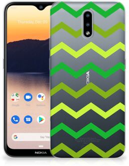 B2Ctelecom Telefoonhoesje Nokia 2.3 TPU Siliconen Hoesje met Foto Zigzag Groen