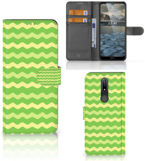 B2Ctelecom Telefoonhoesje Nokia 2.4 Book Case Waves Green