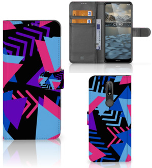 B2Ctelecom Telefoonhoesje Nokia 2.4 Wallet Book Case Design Funky Triangle