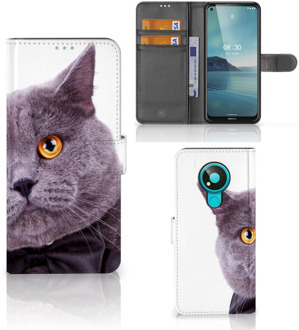 B2Ctelecom Telefoonhoesje Nokia 3.4 Flipcover Case Kat