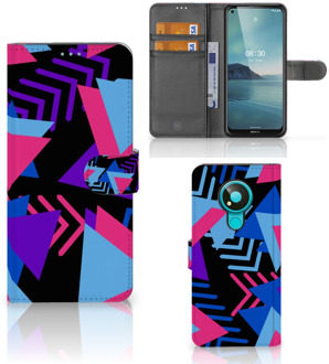 B2Ctelecom Telefoonhoesje Nokia 3.4 Wallet Book Case Design Funky Triangle